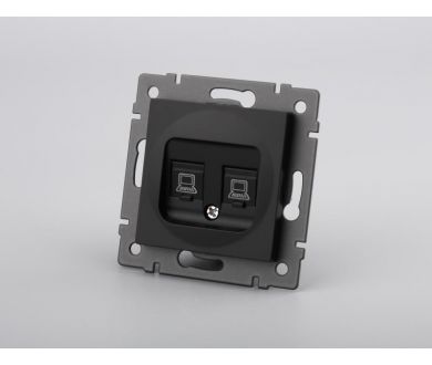 Механизм компьютерной розетки двойной Arlight SCT-MPC2-PL-BK-V (RJ-45, CAT6) 049853