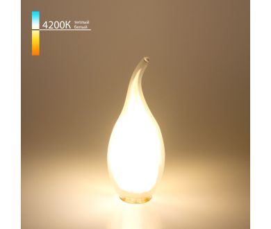Светодиодная лампа Elektrostandard E14 7W 4200K свеча на ветру 4690389041426