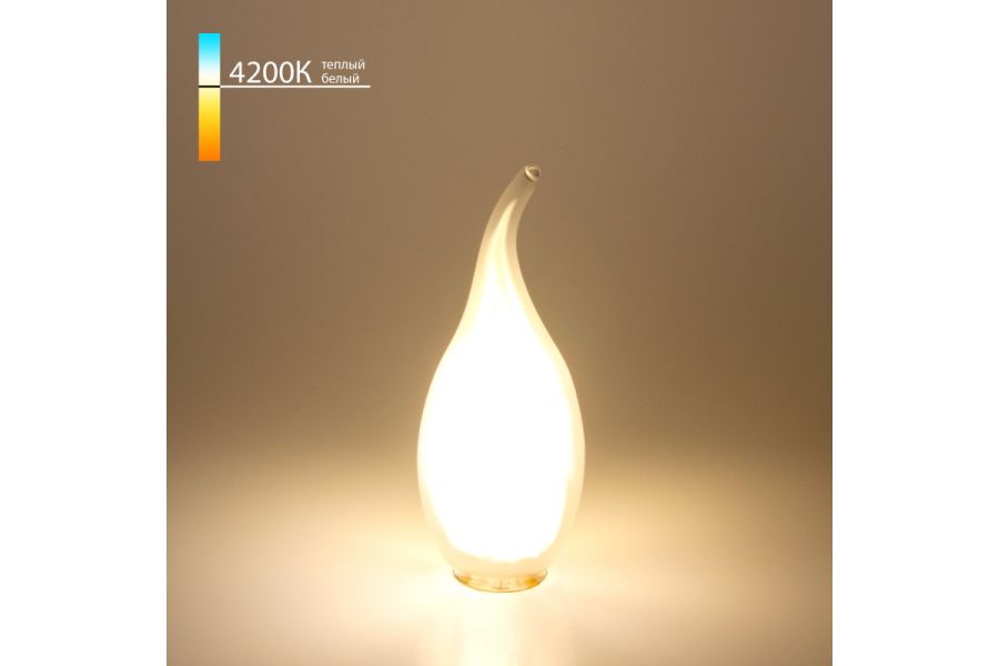 Светодиодная лампа Elektrostandard E14 7W 4200K свеча на ветру 4690389041426