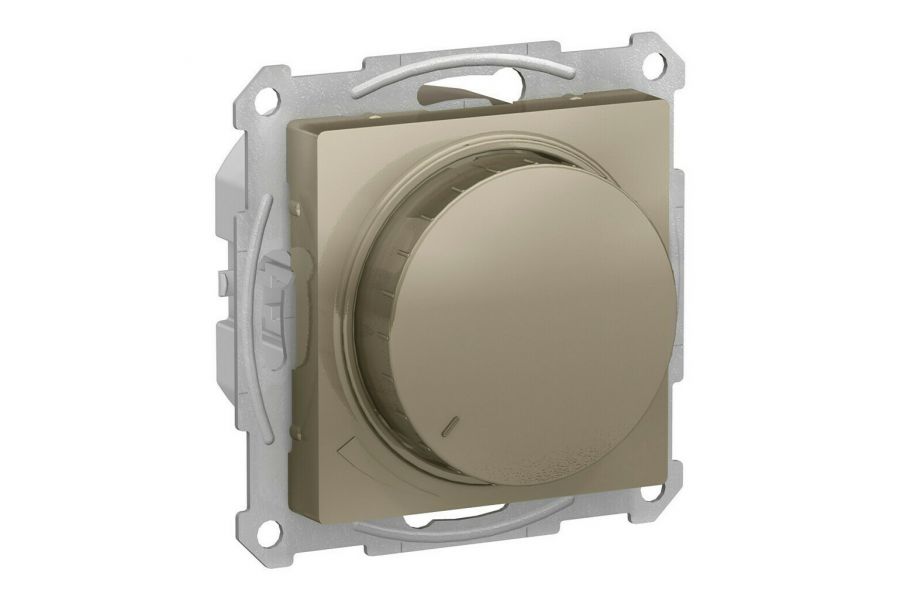 Светорегулятор (диммер) повор-нажим, LED, RC, 400Вт, мех. Systeme Electric AtlasDesign Шампань ATN000523