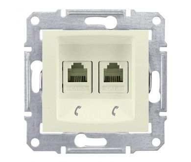 Розетка телефонная 2хRJ11 Schneider Electric Sedna SDN4201147