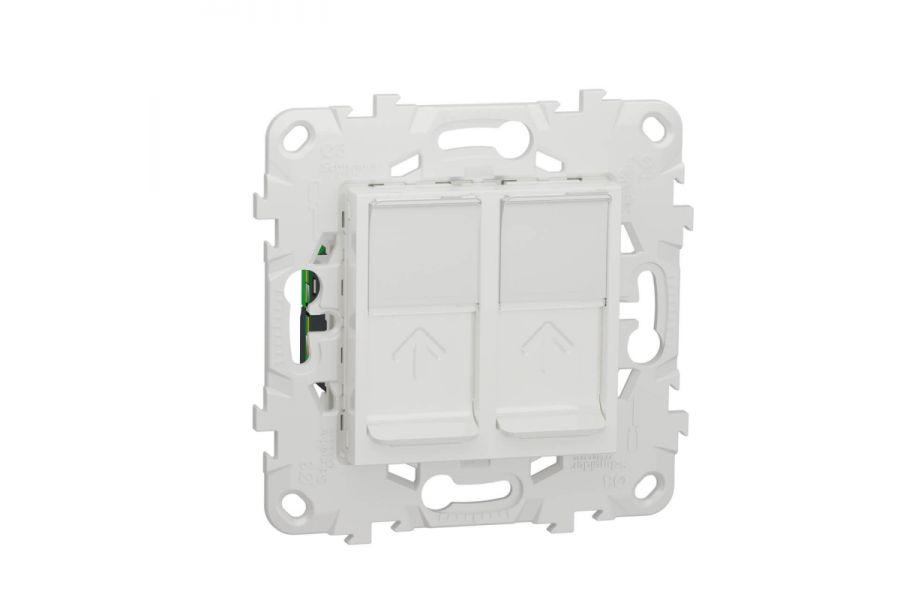 Розетка компьютерная RJ45X2 Schneider Electric Unica New Cat. 6 UTP NU542418