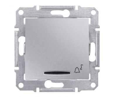 Выключатель кнопочный с синей подсветкой Звонок Schneider Electric Sedna 10A 250V SDN1600460