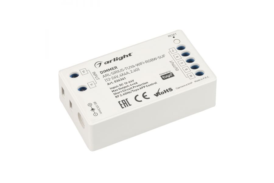 Диммер Arlight ARL-Sirius-Tuya-WIFI-RGBW-SUF (12-24V, 4x4A, 2.4G) 036361