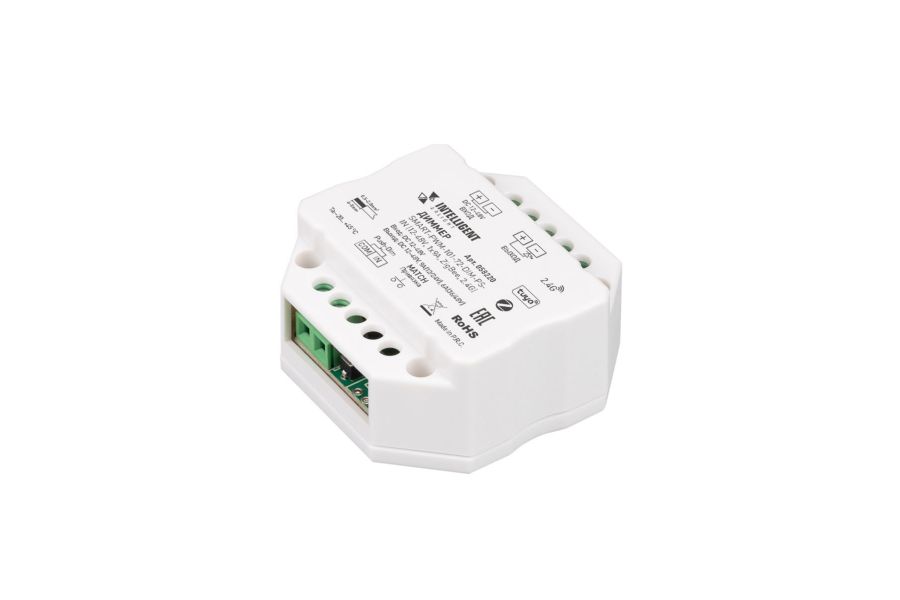 Диммер Arlight SMART-PWM-101-72-DIM-PD-IN (12-48V, 1x9A, ZigBee, 2.4G) (IARL, IP20 Пластик) 058220