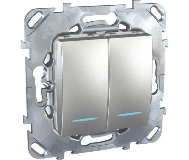 Переключатель двухклавишный с подсветкой Schneider Electric Unica MGU5.0303.30NZD