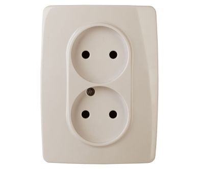 Розетка Эра 12-2007-02 2X2P, 16А-250В, б.л.