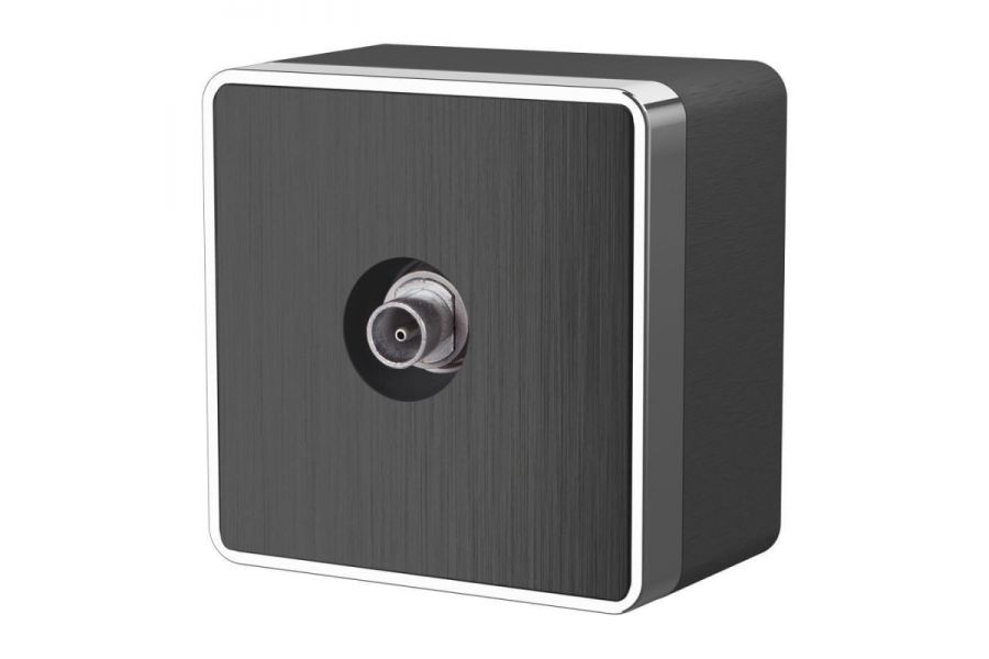 ТВ-розетка оконечная Werkel Gallant графит рифленый W5083004 4690389164736