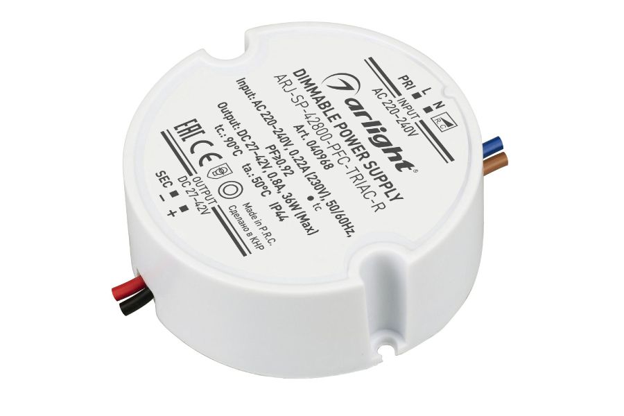 Блок питания Arlight ARJ-SP-42800-PFC-TRIAC-R (36W, 27-42V, 800mA) 040968