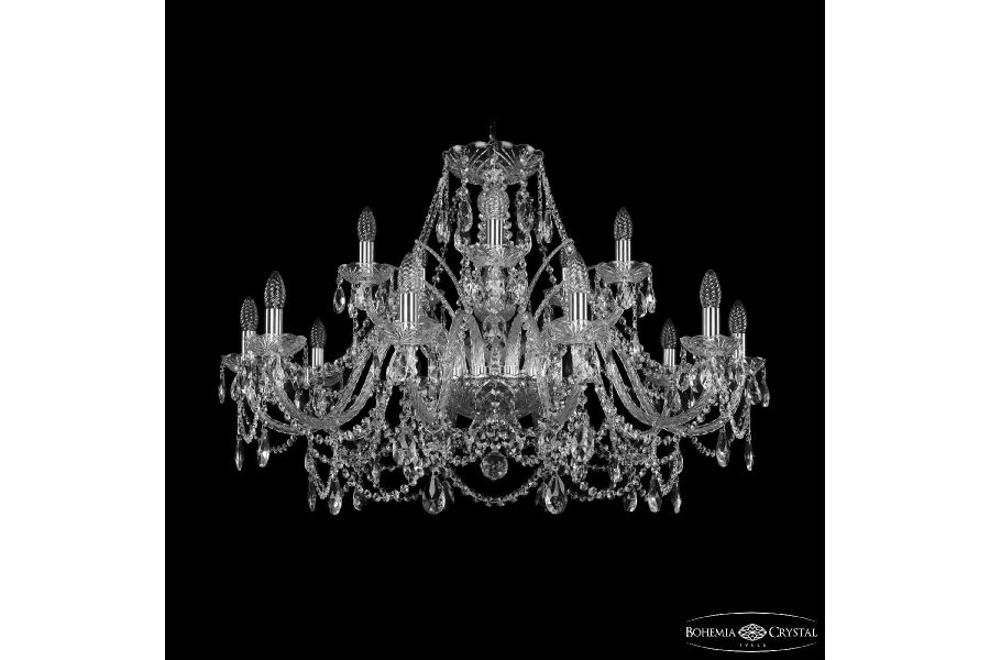 Подвесная люстра Bohemia Ivele Crystal 1411/10+5/360 Ni