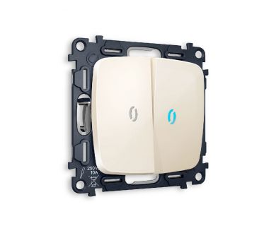 Комплект механизма 2-кл проходного выключателя с подсветкой Ambrella Volt Omega MO304040