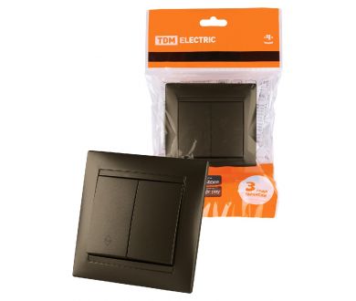 Выключатель двухклавишный на 2 направления Лама TDM Electric SQ1815-0707