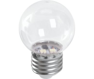Лампа светодиодная Feron LB-37 шар E27 1W 6400K прозрачный 38120