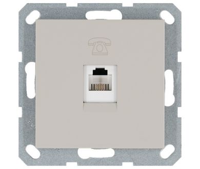 Телефонная розетка RJ11 с накладкой, цвет Тауп Jasmart G6101T