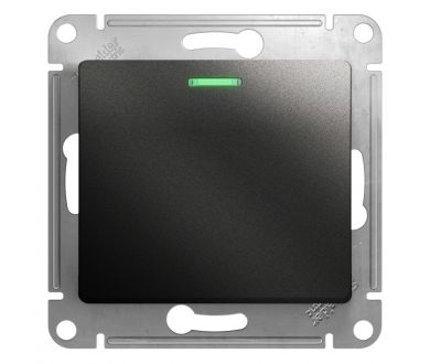 Выключатель 1-клавишный с подсветкой сх.1а, 10AX Systeme Electric Glossa Антрацит GSL000713