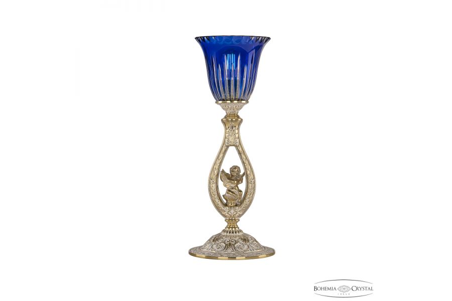 Настольная лампа Bohemia Ivele Crystal Florence 71400L/15 GW P2 Clear-Blue/H-1K FA1S