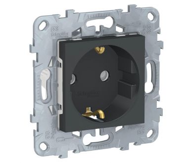Розетка Schneider Electric Unica New с/з со шторками 16A 250V NU503754