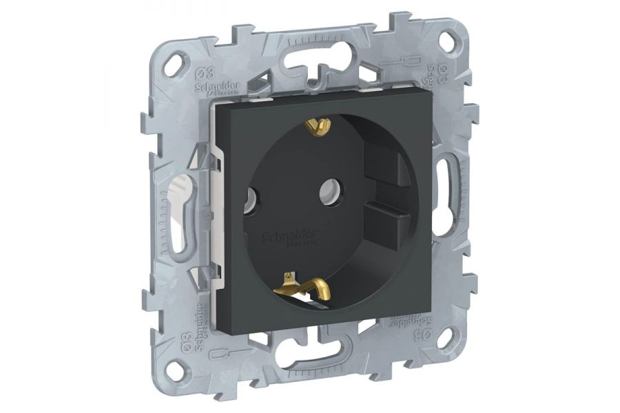 Розетка Schneider Electric Unica New с/з со шторками 16A 250V NU503754