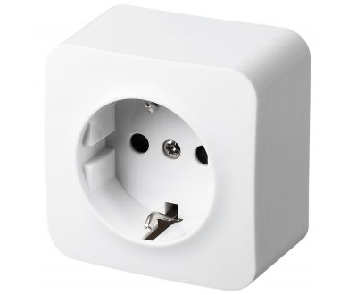 Розетка с заземлением со шторками накладной монтаж Jasmart FS 16А/250B FS5501W