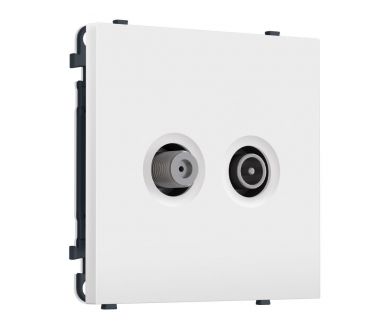 Комплект механизма розетки TV оконечной + SAT SIGMA Белый матовый 5-862MHz 3.5dB/950-2150MHz 3.8dB QUANT PRO Ambrella Volt MS133310 (SP1333, PR217)