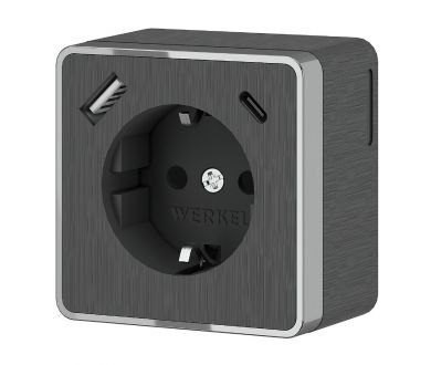 Розетка с заземлением, шторками и USB тип A+C Werkel Gallant W5071704 4690389179617 a057704