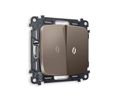 Комплект механизма 2-кл выключателя с подсветкой Ambrella Volt Omega MO634015