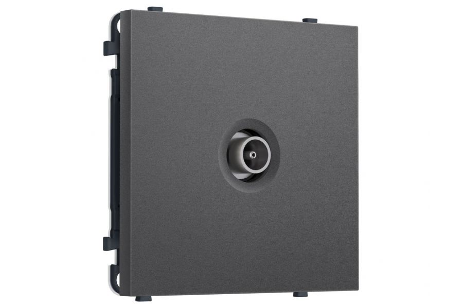 Комплект механизма TV розетки оконечной SIGMA Антрацит серый 50-870 MHz 1dB QUANT PRO Ambrella Volt MS663010 (SP6630, PR202)