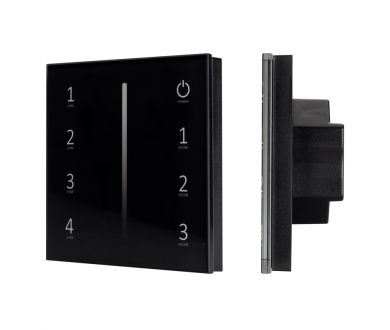 Панель Arlight Sens Smart-P17-Dim Black (230V, 4 зоны, 2.4G) 028129