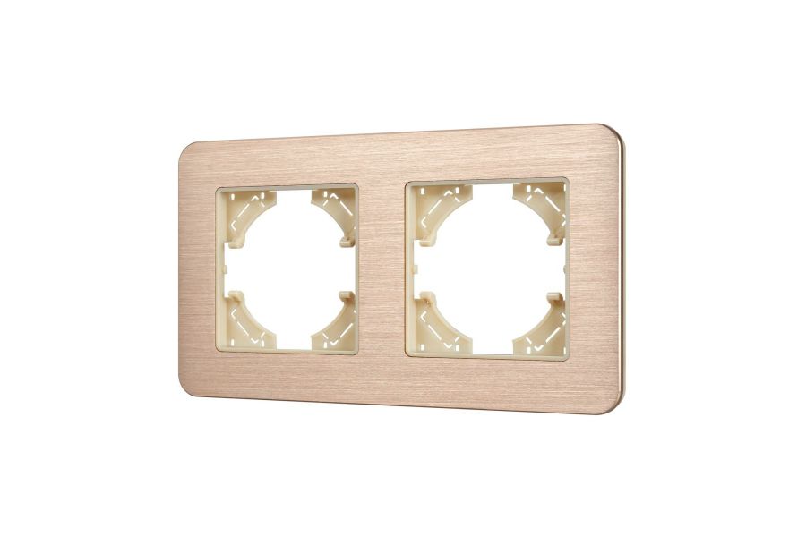 Рамка на 2 поста алюминиевая Arlight FRM-AKIRY-AL-2-GD 049726