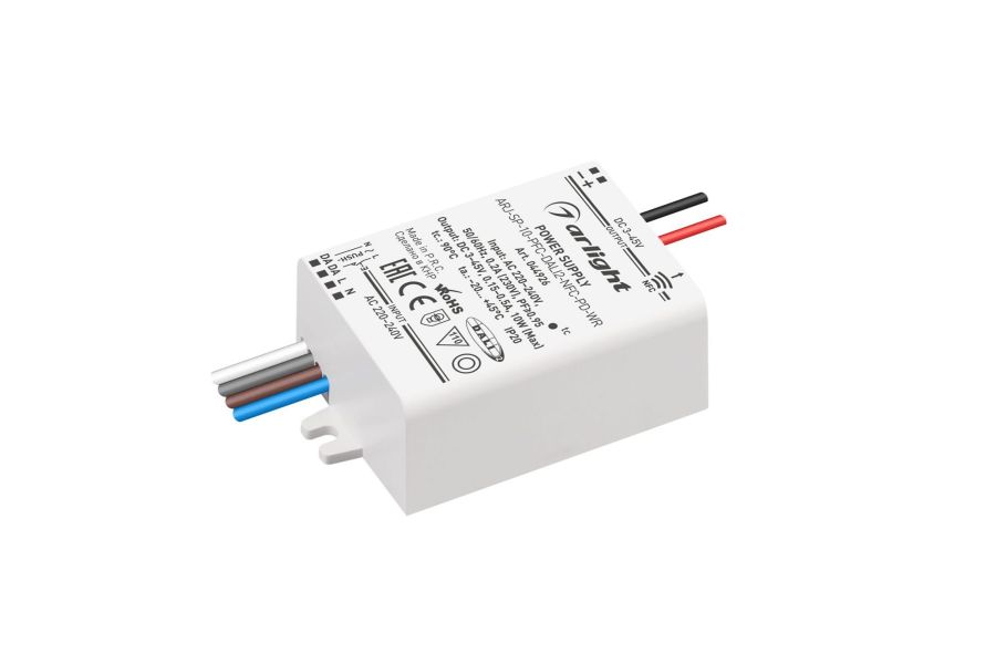 Блок питания Arlight ARJ-SP-10-PFC-DALI2-NFC-PD-WR (10W, 3-45V, 0.15-0.5A) 044926
