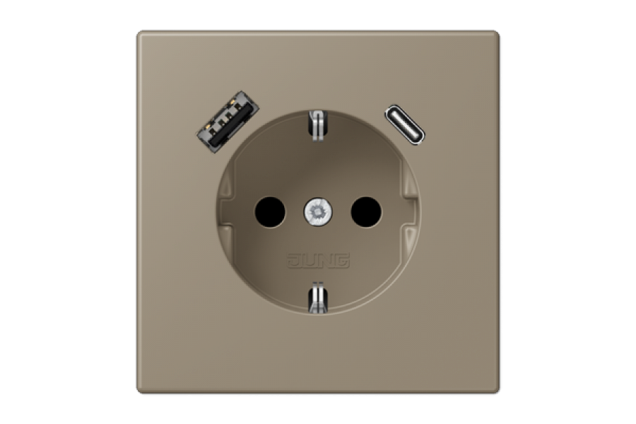 Розетка 2K+З USB Typ AC Jung LC1520-15CA242