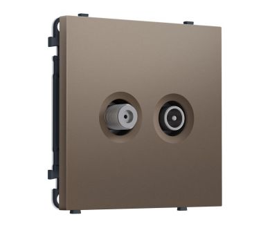 Комплект механизма розетки TV оконечной + SAT SIGMA Темная бронза матовый 5-862MHz 3.5dB/950-2150MHz 3.8dB QUANT PRO Ambrella Volt MS643310 (SP6433, PR217)
