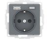 Розетка 16А с USB A+C (5В/2,4А/3 А, 2х5В/1,5А), мех Systeme Electric AtlasDesign Грифель ATN000732