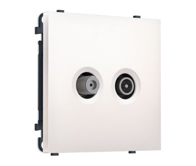 Комплект механизма розетки TV оконечной + SAT SIGMA Жемчуг 5-862MHz 3.5dB/950-2150MHz 3.8dB QUANT PRO Ambrella Volt MS213310 (SP2133, PR217)