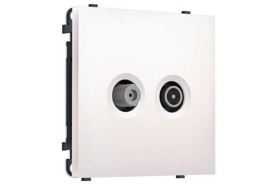 Комплект механизма розетки TV оконечной + SAT SIGMA Жемчуг 5-862MHz 3.5dB/950-2150MHz 3.8dB QUANT PRO Ambrella Volt MS213310 (SP2133, PR217)