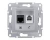 Розетка телефонная RJ-11 и Ethernet RJ-45 Schneider Electric Sedna UTP SDN5200160