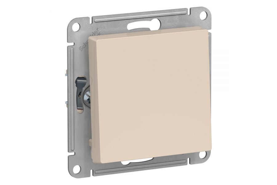 Кнопка нажимная сх.1, 10АХ, механизм Systeme Electric AtlasDesign Беж ATN000215