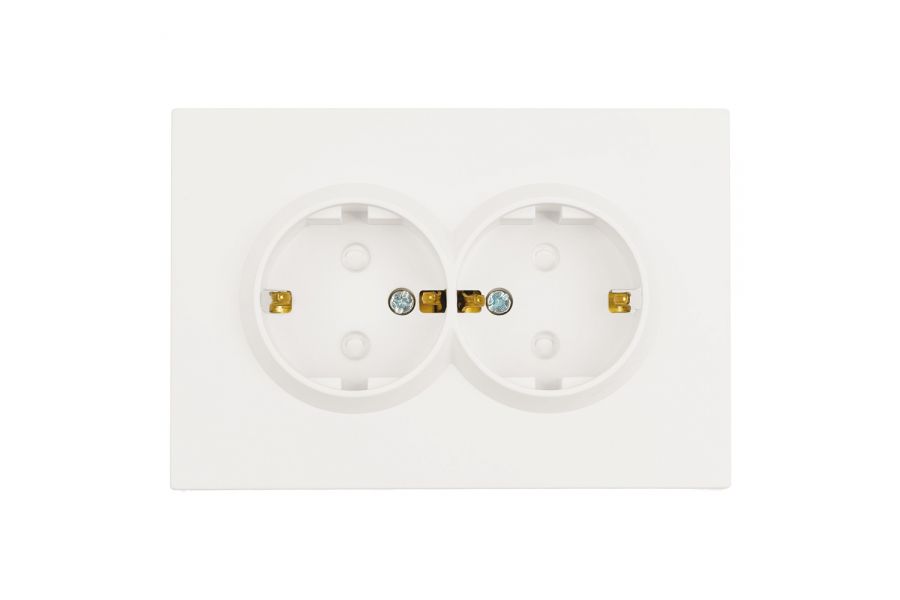 Розетка 2-местная СЗК Stekker 250В 16А Эмили RST16-5114-01ZK 50236