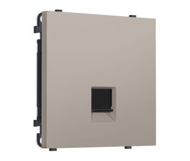 Комплект механизма компьютерной розетки SIGMA Серо-бежевый матовый RJ-45 Ambrella Volt MS372010 (SP3720, PR188)
