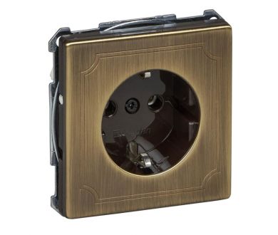 Розетка Schneider Electric Merten Antique/Artec с/з и шторками MTN2301-4143
