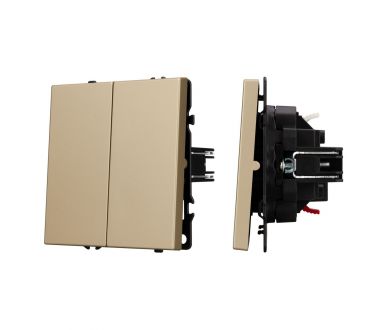 Выключатель проходной 2 кл софт-тач золотой песок Arlight SWT-MKP2-SFPL-GD (250V, 10A) 054256(1)