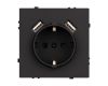 Механизм розетки с USB зарядкой Arlight SCT-NOBE-MUAA-SFPL-BK (230V, 16A) 054289
