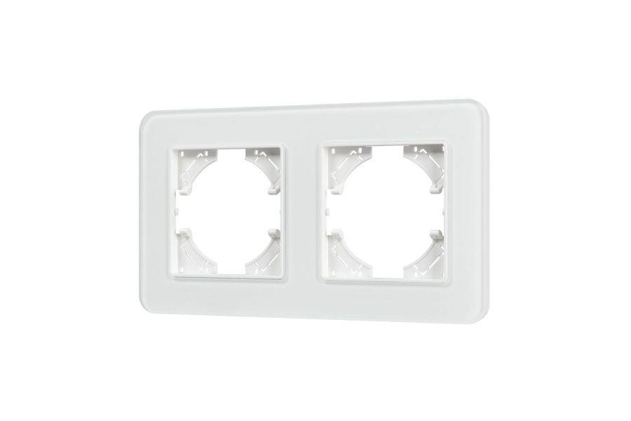 Рамка на 2 поста стеклянная Arlight FRM-OMALI-SFGS-2-WH 049708