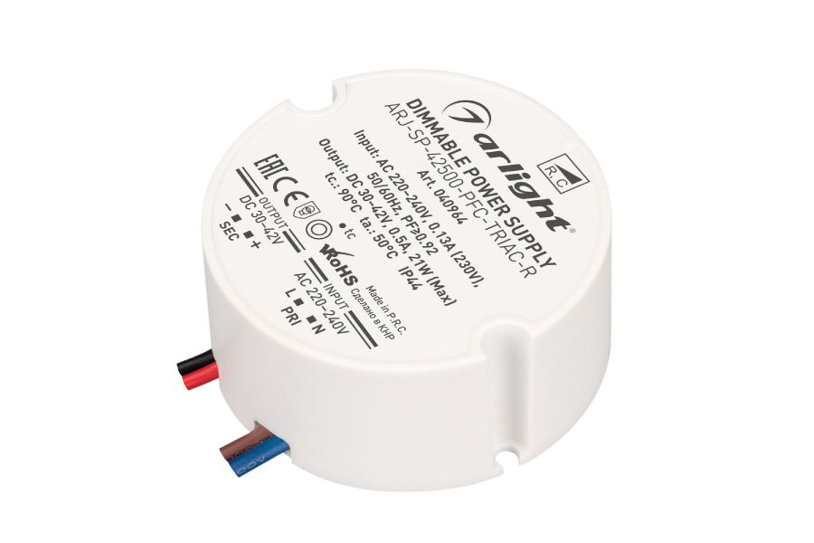 Блок питания Arlight ARJ-SP-42500-PFC-TRIAC-R (21W, 30-42V, 500mA) 040964