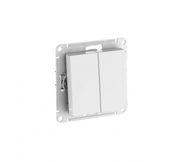 Переключатель 2-клавишный, сх.6/2, 10АХ, Systeme Electric AtlasDesign Белый ATN000165S