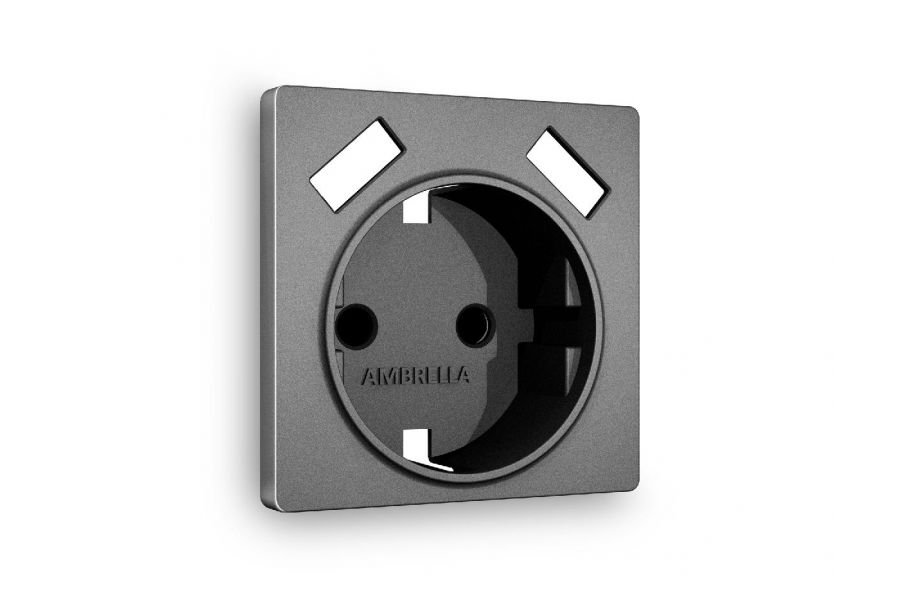 Лицевая панель для розетки с/з со шторками 2USB A+A Ambrella Volt Alfa AP6590