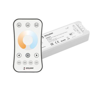 Диммер Arlight SMART-SET-PWM-102-72-MIX-SUF White 12-24V, 2x5A, ПДУ RING 10кн, 2.4G 036184