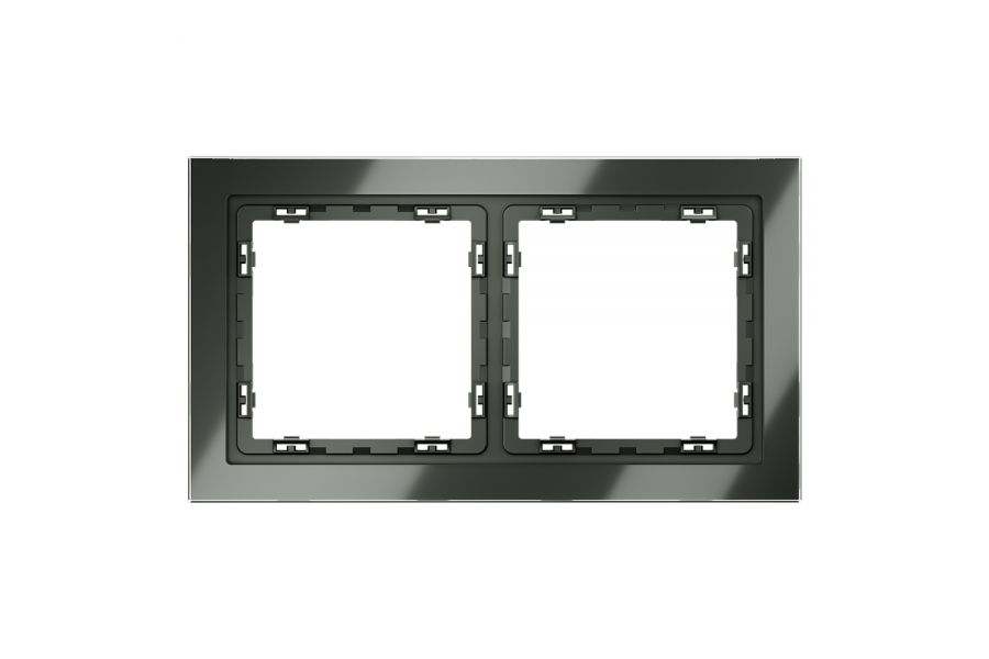 Рамка на 2 поста Voltum S70 VLS110206 (титан, стекло)