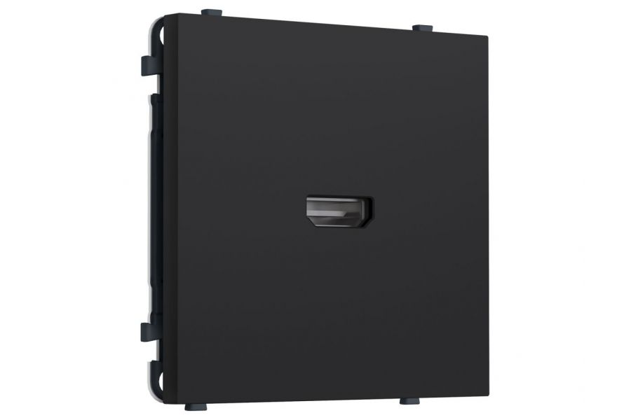 Комплект механизма розетки HDMI 2.1 SIGMA Черный Мягкое касание 30V/900MS 4K-120HZ 8K-60Hz QUANT PRO Ambrella Volt MS994030 (SP9940, PR223)