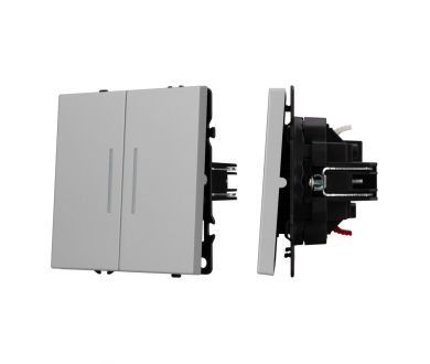 Выключатель звонковый 2 кл подсветка софт-тач никель Arlight SWT-MKR2-SFPL-L-IS (250V, 10A) 061788(2)